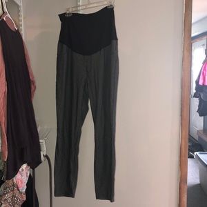 Straight leg black and gray maternity pants